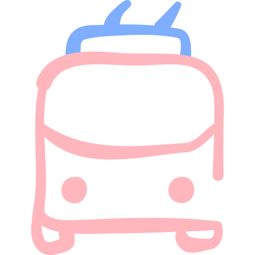 trolleybus Basic Hand Drawn Color icoon