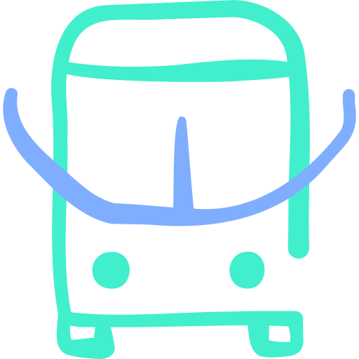 bus Basic Hand Drawn Color icoon