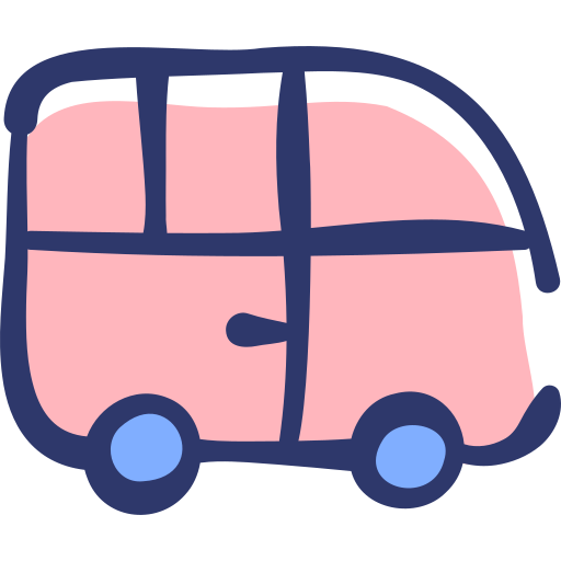 Minibus Basic Hand Drawn Lineal Color icon