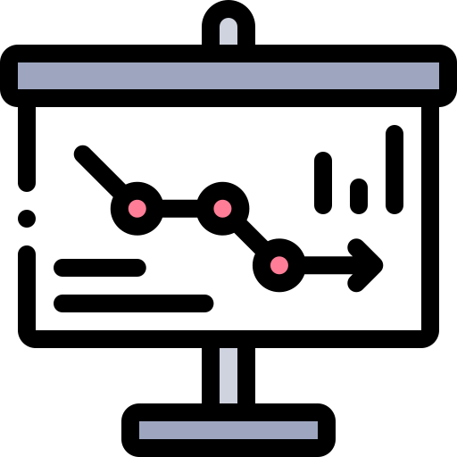 グラフ Detailed Rounded Lineal color icon