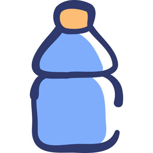 бутылка с водой Basic Hand Drawn Lineal Color иконка