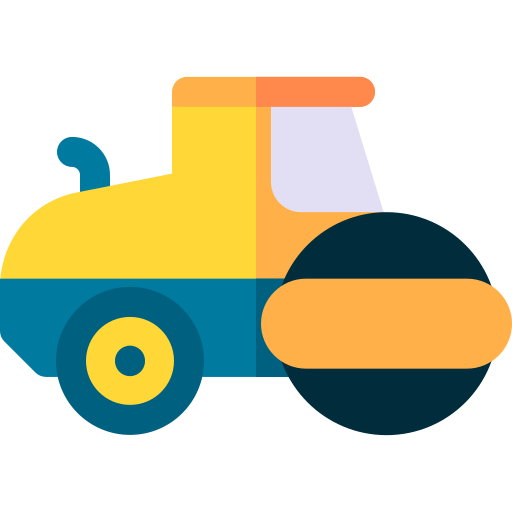 Road roller Basic Rounded Flat icon
