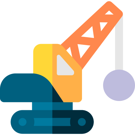 Demolition crane Basic Rounded Flat icon