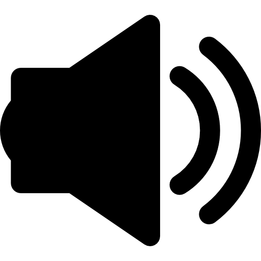 duży głośnik z dwiema falami dźwiękowymi  ikona