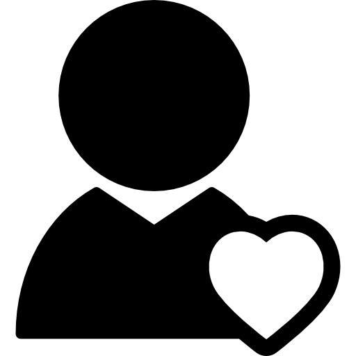 usuario masculino con corazón  icono