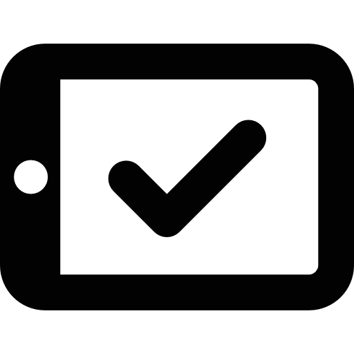 tableta con marca de verificación  icono