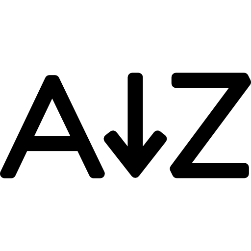 alphabet aufsteigend sortieren  icon