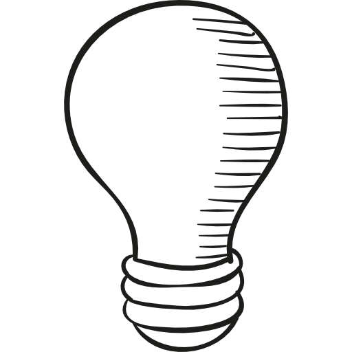Drawed Light Bulb  icon