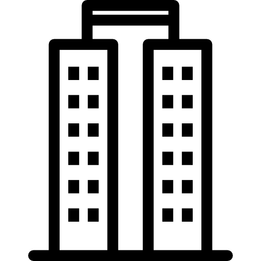 edificio del hotel  icono