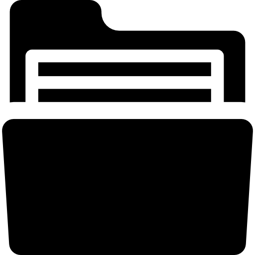 cartella con documento  icona