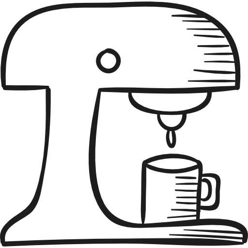 narysowany ekspres do kawy  ikona