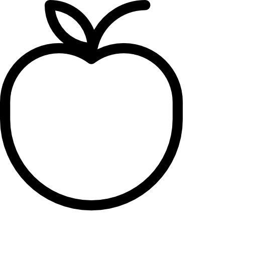mela con foglia  icona