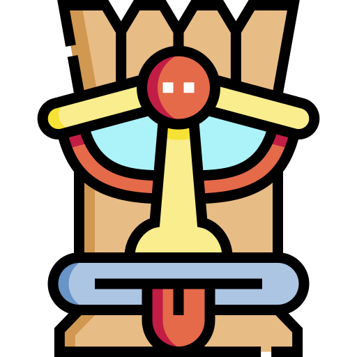 tiki Detailed Straight Lineal color icono