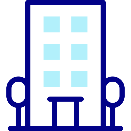 호텔 Detailed Mixed Lineal color icon