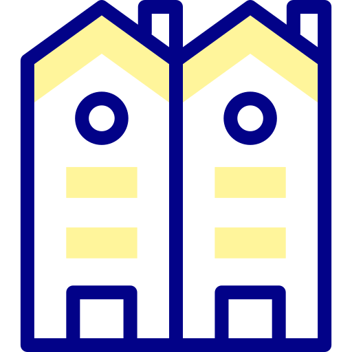 주택 Detailed Mixed Lineal color icon