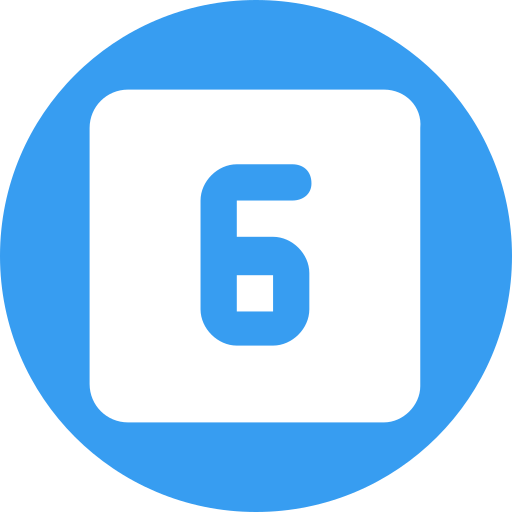 numero 6 Generic Flat icona
