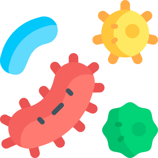 bakteria Kawaii Flat ikona
