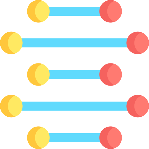 bioinformática Kawaii Flat icono