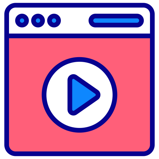 vídeo web Generic Outline Color icono
