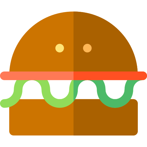 hamburguesa Basic Rounded Flat icono