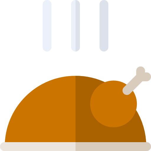 poulet rôti Basic Rounded Flat Icône
