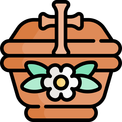 ataúd Kawaii Lineal color icono