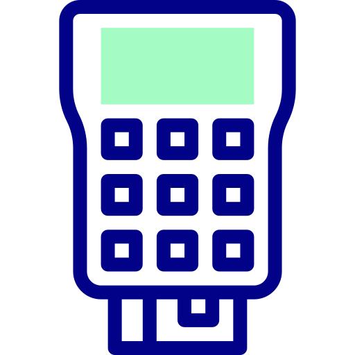 Pos terminal Detailed Mixed Lineal color icon