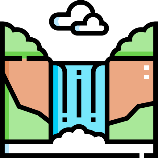 wodospad Detailed Straight Lineal color ikona