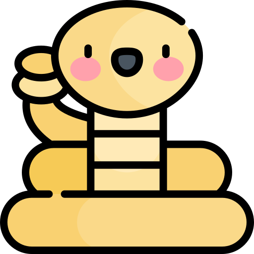 Rattlesnake Kawaii Lineal color icon