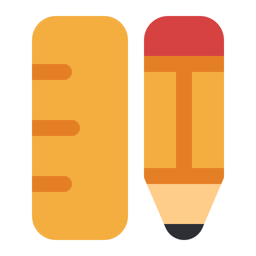 matita e righello Generic Flat icona