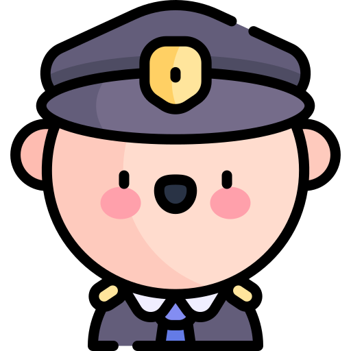 policjant Kawaii Lineal color ikona