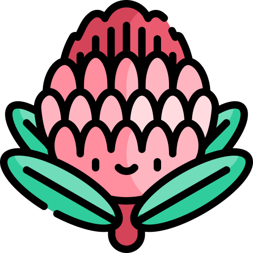 protea Kawaii Lineal color icoon