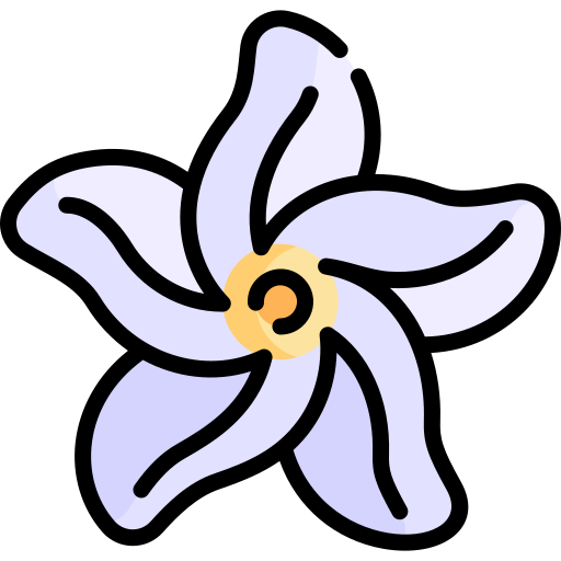 sampaguita Kawaii Lineal color icona