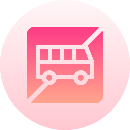 No bus Basic Gradient Circular icon