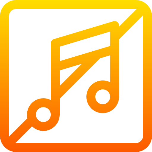 No music Basic Gradient Lineal color icon
