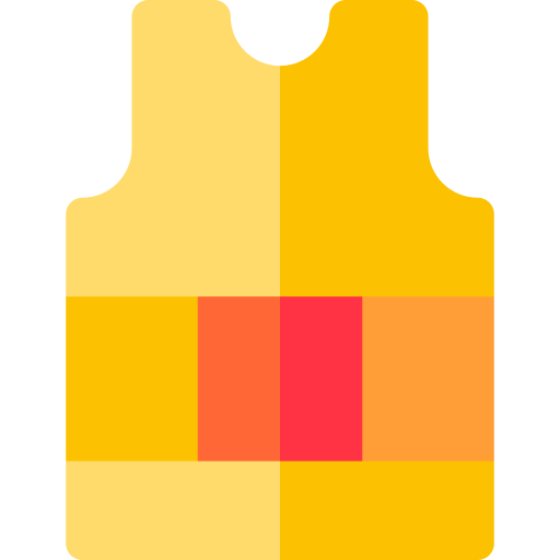 chaleco salvavidas Basic Rounded Flat icono