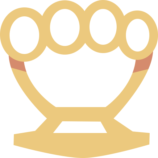 nudillos de bronce Cartoon Flat icono