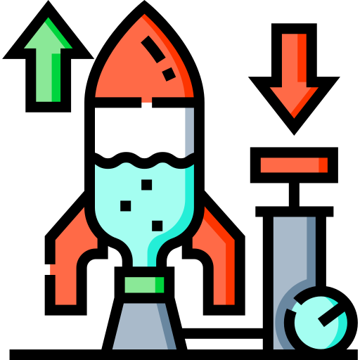 水ロケット Detailed Straight Lineal color icon