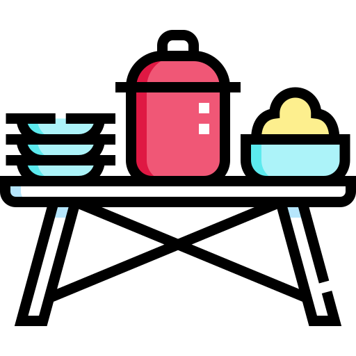 puesto de comida Detailed Straight Lineal color icono
