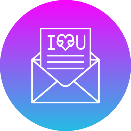 carta de amor Generic Flat Gradient icono