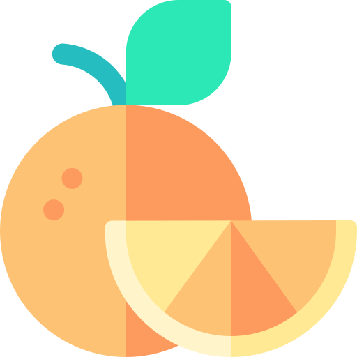 oranje Basic Rounded Flat icoon