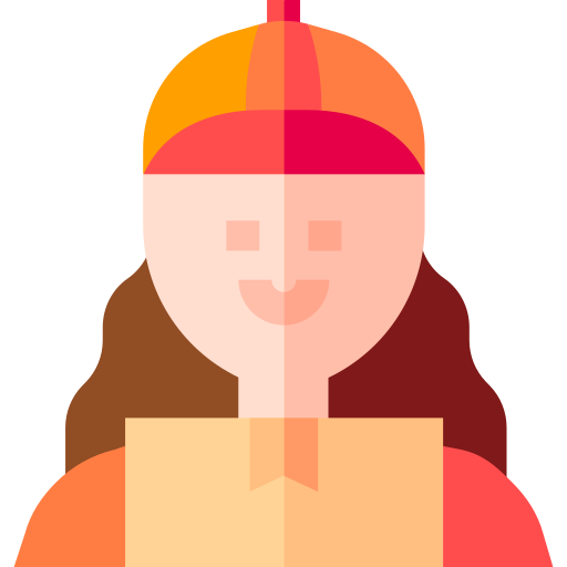 Delivery woman Basic Straight Flat icon