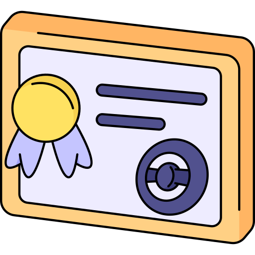 zertifikat Generic Thin Outline Color icon