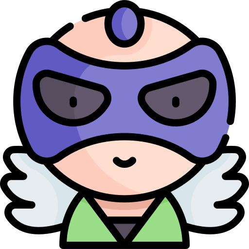 superheld Kawaii Lineal color icoon