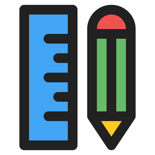 władca i ołówek Generic Outline Color ikona