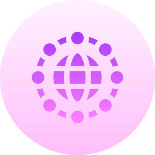 réseau mondial Basic Gradient Circular Icône