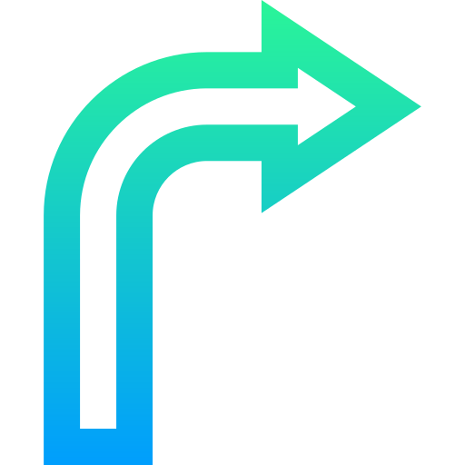 Turn right Super Basic Straight Gradient icon