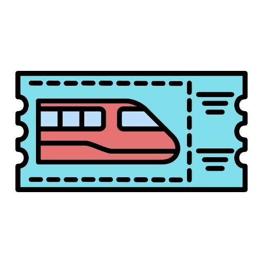 Train ticket Generic Outline Color icon