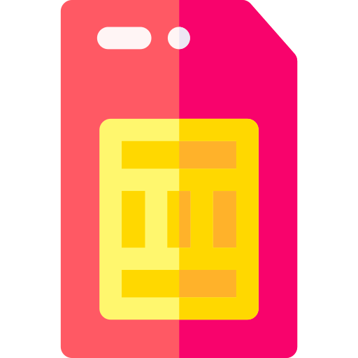 tarjeta sim Basic Rounded Flat icono