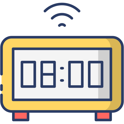 reloj despertador digital Generic Outline Color icono